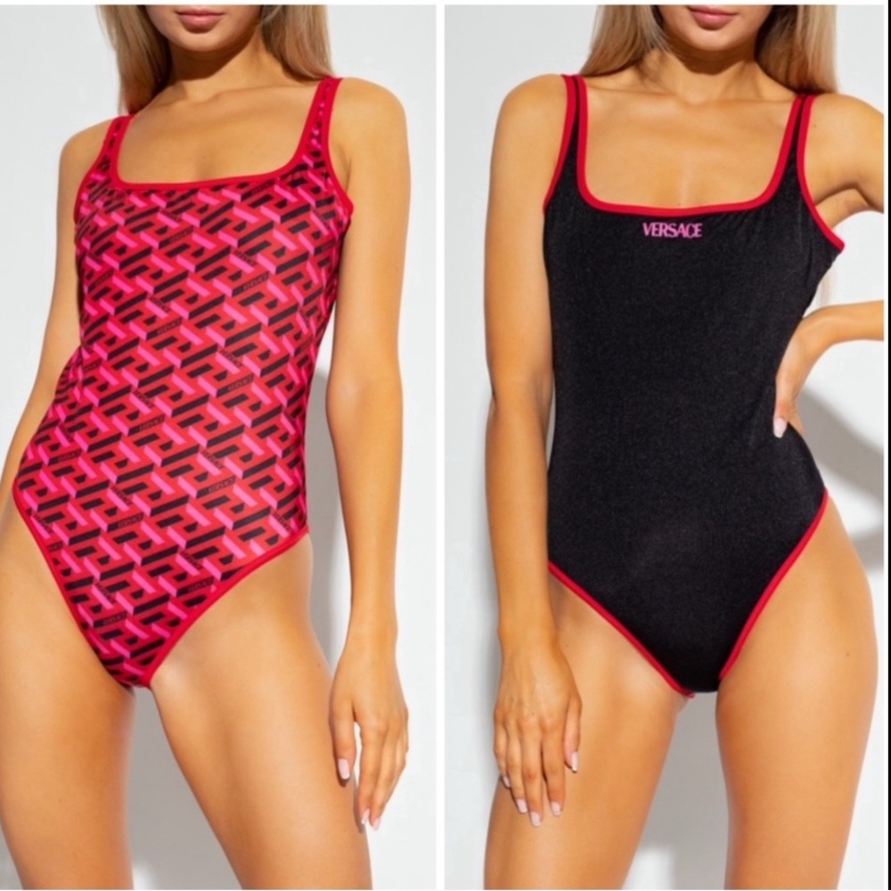 Versace one piece swimsuit reversible sides